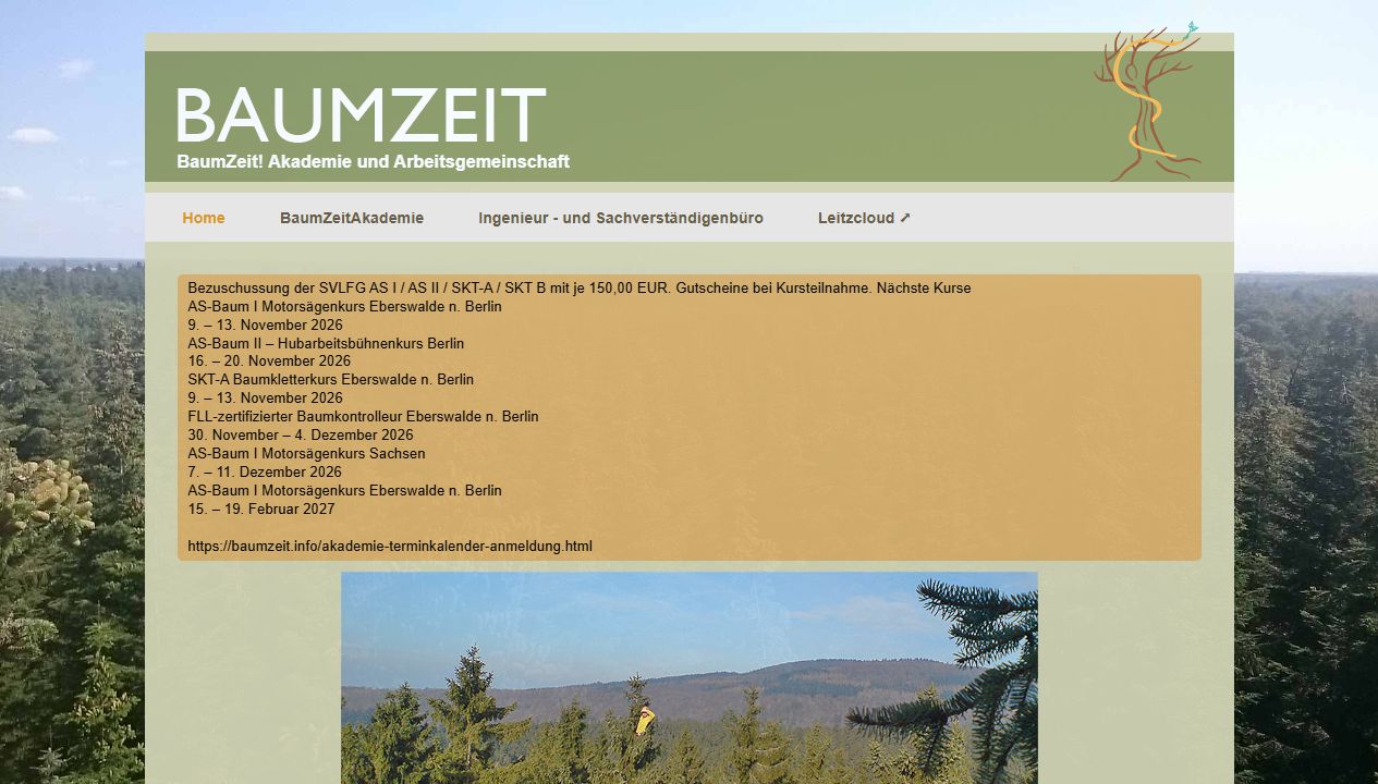 Vorschau der Website von BaumZeit