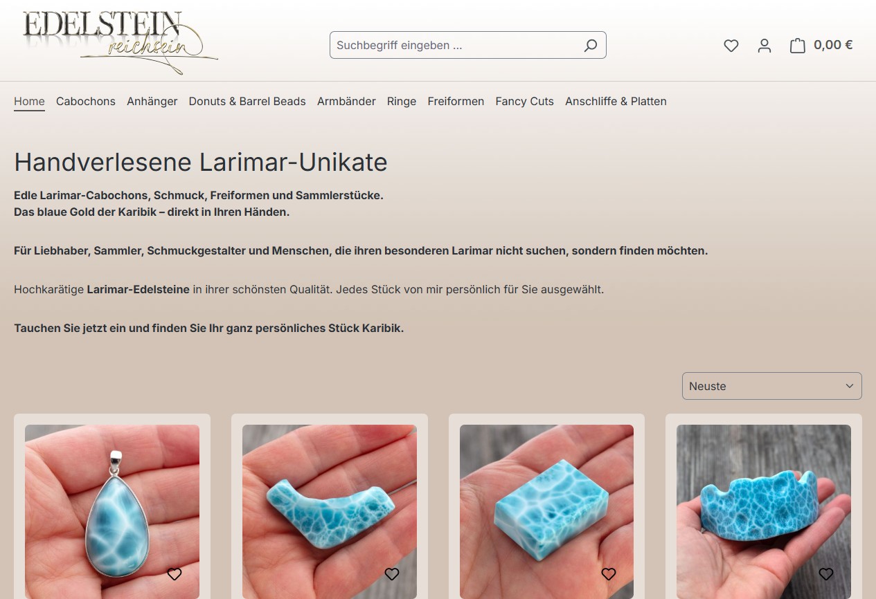 Vorschau der Website von Edelstein Reichsein